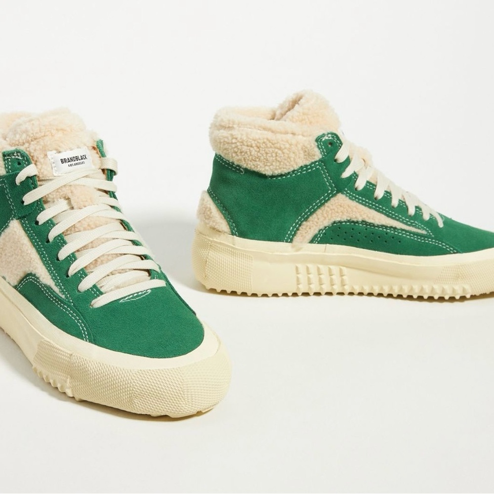 Anthropologie x Brandblack Vibram Green and Cream High-Top Sneakers - Picture 5 of 6